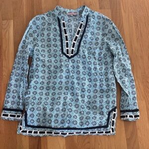 Saint Tropez West Blue and Black Patterned Top